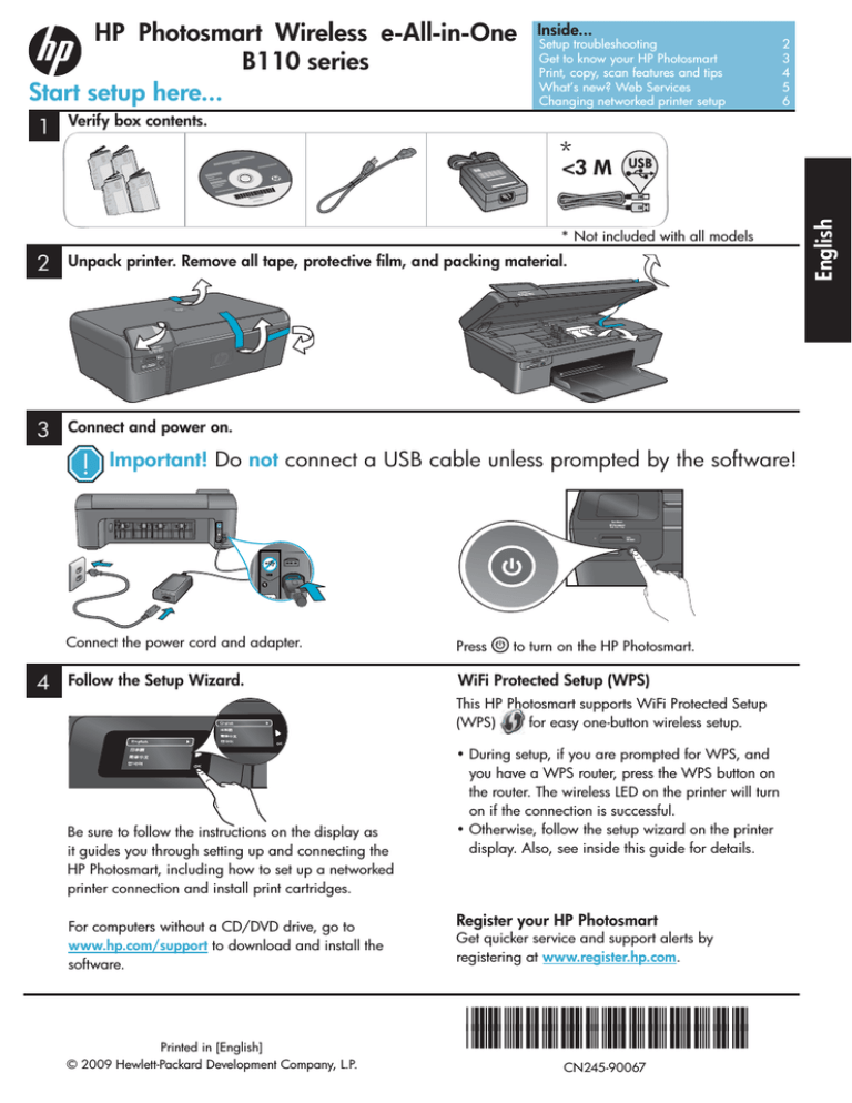HP B110C Reference guide HP B110C Reference guide