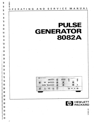 HP 8082A User's manual HP 8082A User's manual
