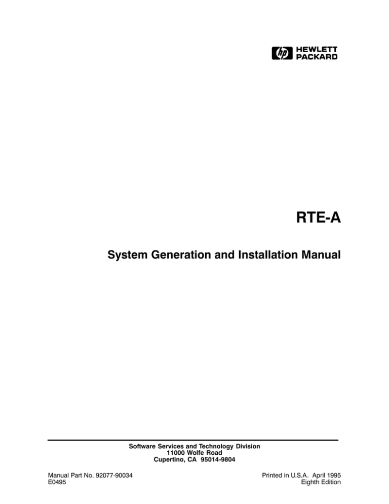 HP Printer RTEA User manual HP Printer RTEA User manual