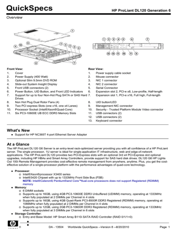 HP ProLiant DL120 User's manual HP ProLiant DL120 User's manual