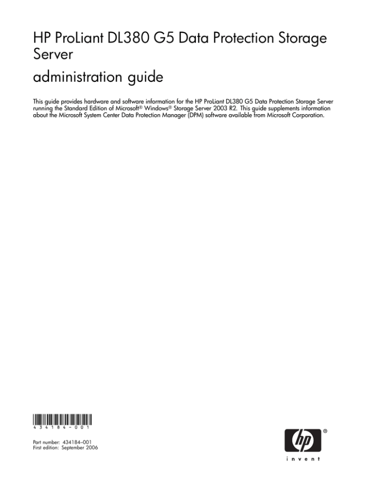 HP DL380 Operating instructions HP DL380 Operating instructions