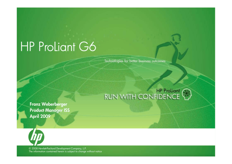 HP ProLiant G6 User manual HP ProLiant G6 User manual