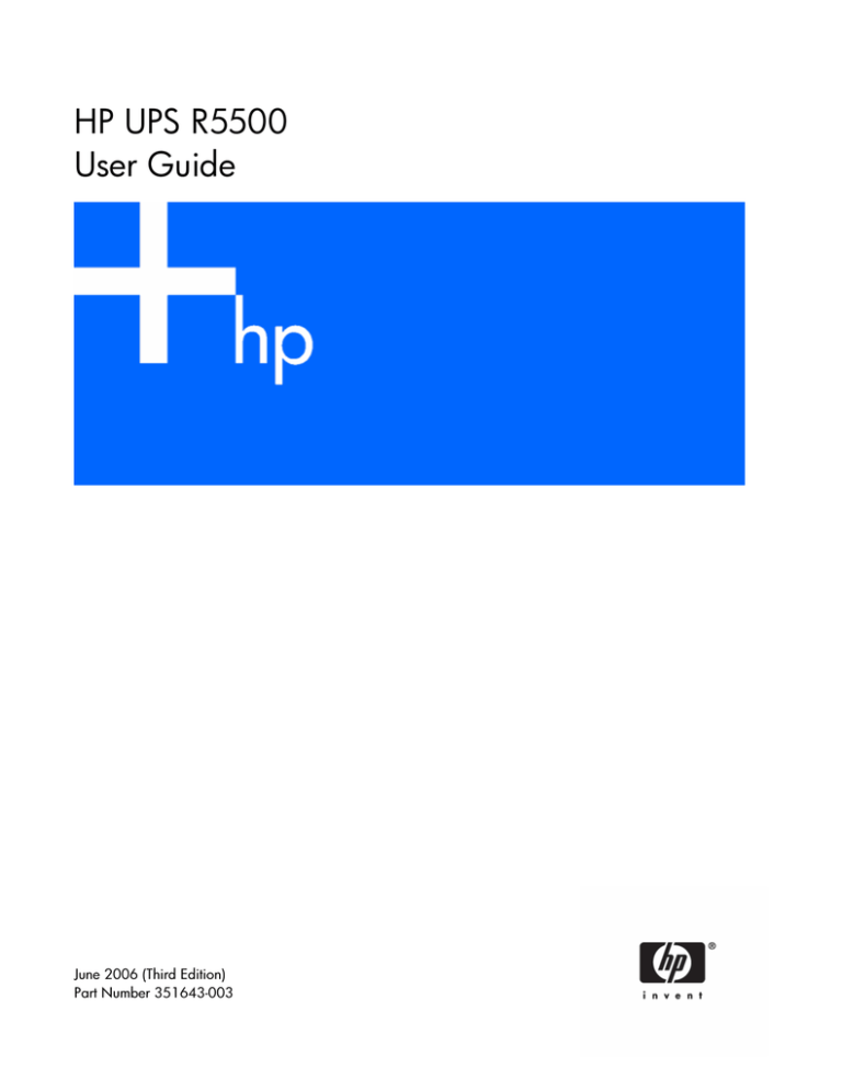 HP R5500 User manual HP R5500 User manual