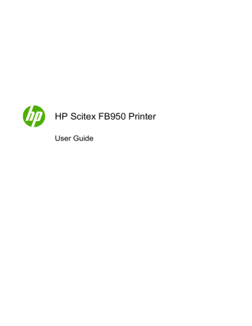 HP FB950, Scitex FB950 Printer series User's manual HP FB950, Scitex FB950 Printer series User's manual