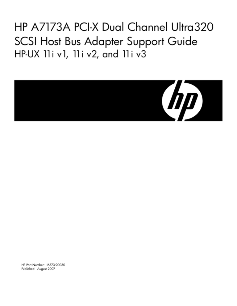HP SCSI Host Bus Adapters User's manual HP SCSI Host Bus Adapters User's manual