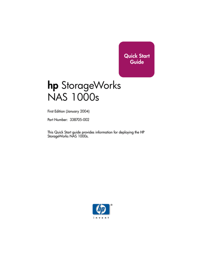 HP 1000s Quick start guide HP 1000s Quick start guide
