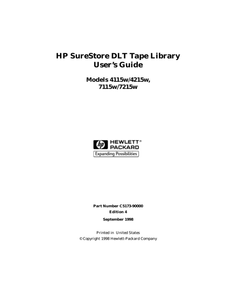 HP SureStore 4115w User manual HP SureStore 4115w User manual