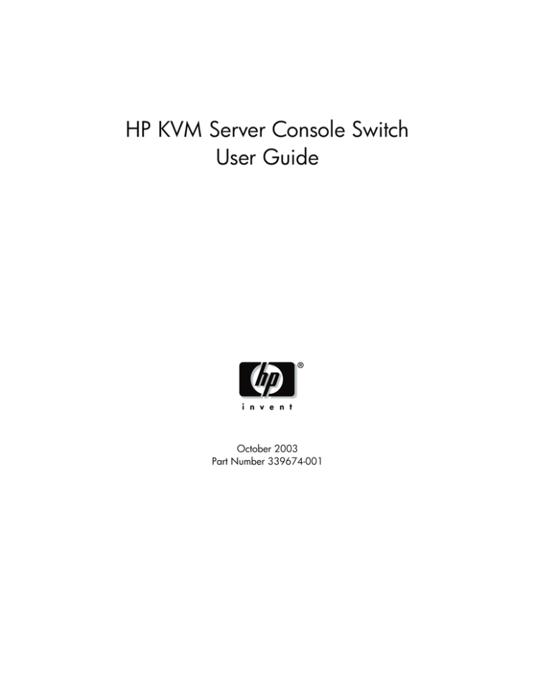 HP Switch KVM User's manual HP Switch KVM User's manual