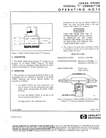 HP 11042A User's manual HP 11042A User's manual