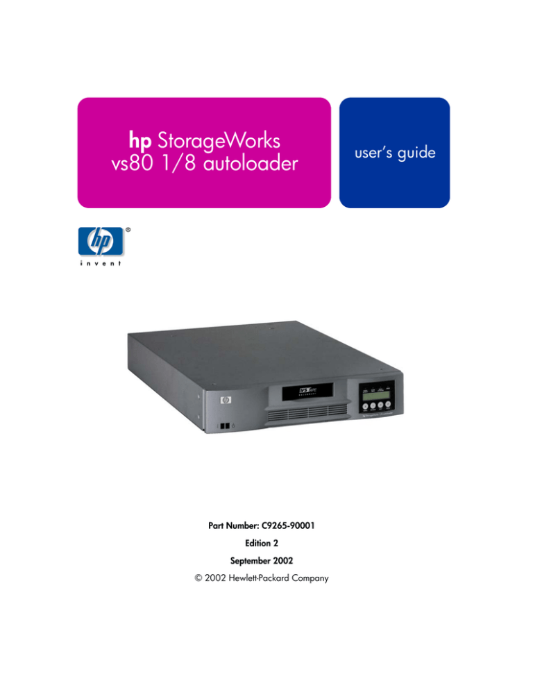 HP VS80 User manual HP VS80 User manual