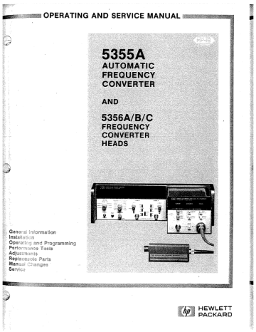 HP 5356A User's manual HP 5356A User's manual