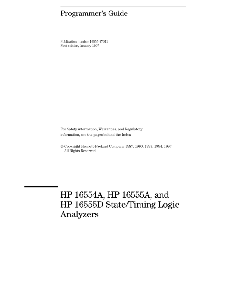 HP 16554A User manual HP 16554A User manual