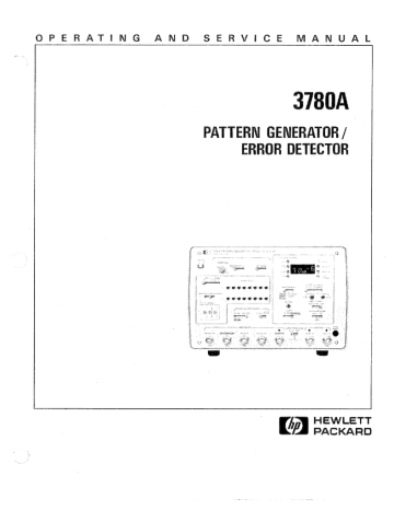 HP 3780A User's manual HP 3780A User's manual