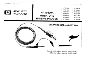 HP 10430A User's manual HP 10430A User's manual