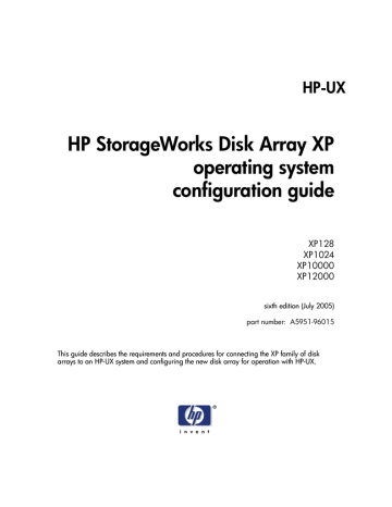 HP XP10000 User's manual HP XP10000 User's manual