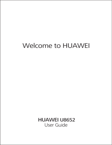 Huawei U8652 Consumer Cellular, U8652 User's manual Huawei U8652 Consumer Cellular, U8652 User's manual
