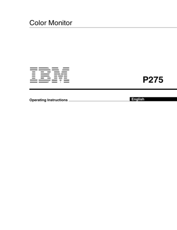 IBM P275 User's manual IBM P275 User's manual