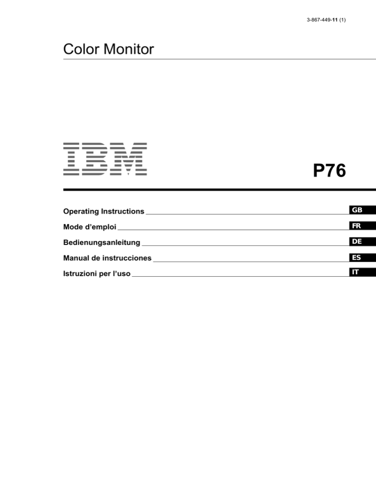 IBM P76 User manual IBM P76 User manual