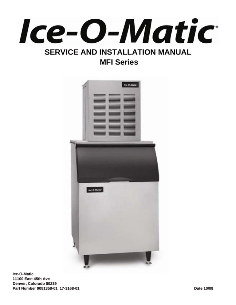 Ice-O-Matic MFI User manual Ice-O-Matic MFI User manual