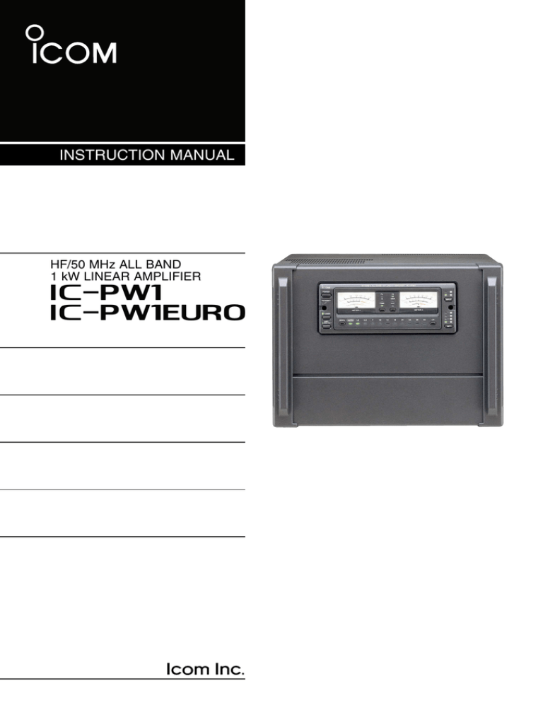 ICOM iPW1 User manual ICOM iPW1 User manual