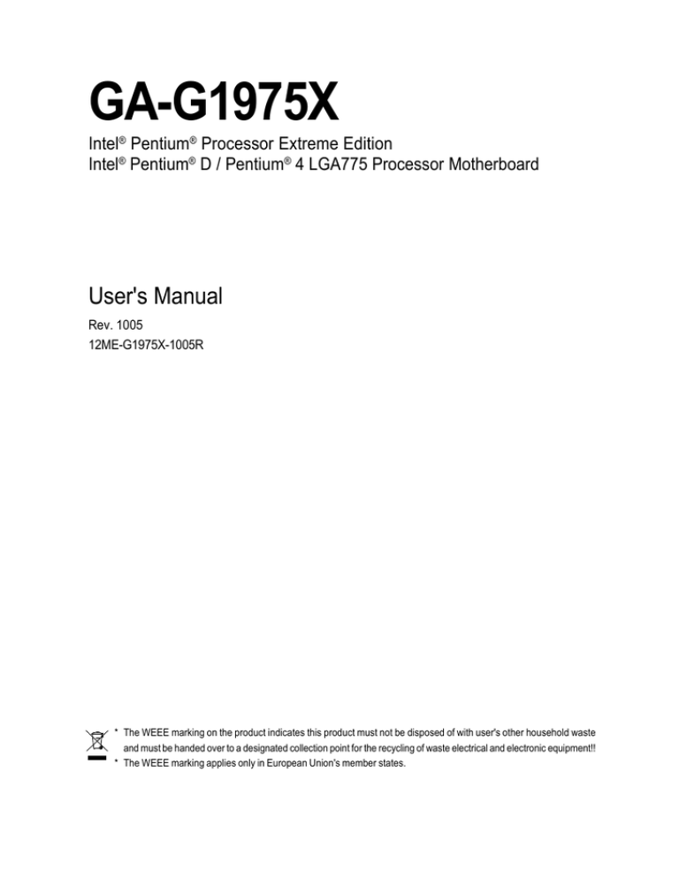 Gigabyte GA-G1975X-C, GA-G1975X User manual Gigabyte GA-G1975X-C, GA-G1975X User manual