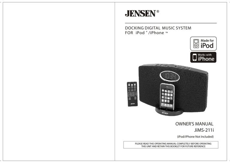 Jensen JiMS-211i User manual Jensen JiMS-211i User manual