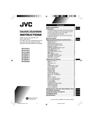 JVC AV-21V311 User's Manual | Manualzz