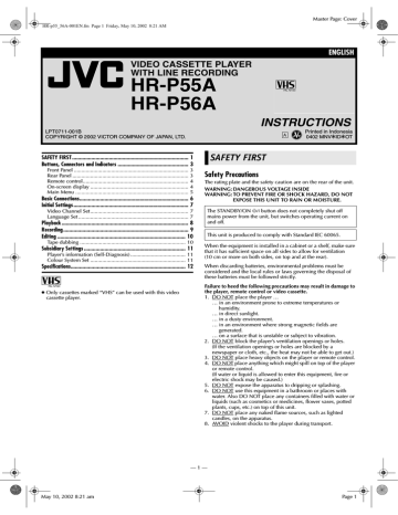 JVC HR-P55A User's Manual | Manualzz JVC HR-P55A User's Manual | Manualzz