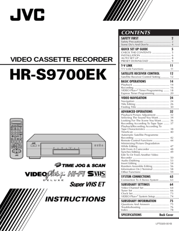 JVC HR-S9700EK Quick Setup Guide | Manualzz JVC HR-S9700EK Quick Setup Guide | Manualzz