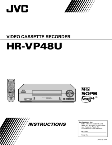 JVC HR-VP48U User's Manual | Manualzz JVC HR-VP48U User's Manual | Manualzz