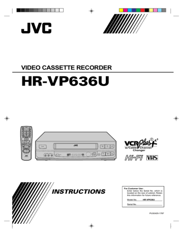 JVC HR-VP636U User's Manual | Manualzz JVC HR-VP636U User's Manual | Manualzz