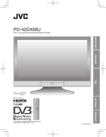 JVC PD-42DX6BJ User's Manual | Manualzz JVC PD-42DX6BJ User's Manual | Manualzz