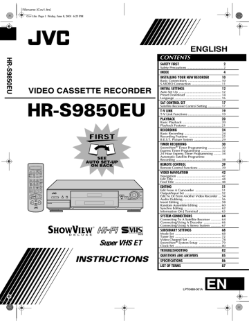 JVC HR-S9850EU User's Manual | Manualzz JVC HR-S9850EU User's Manual | Manualzz