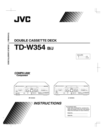 JVC TD-W354 User's Manual | Manualzz JVC TD-W354 User's Manual | Manualzz