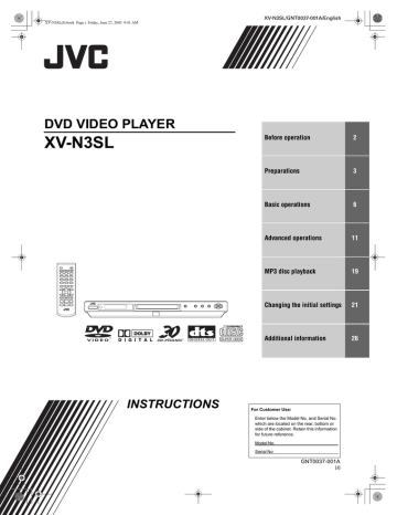 JVC XV-N3SL User's Manual | Manualzz