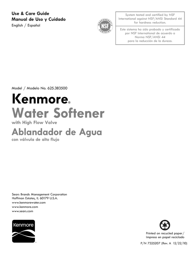 Kenmore 625.3835 User manual Kenmore 625.3835 User manual