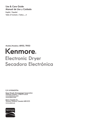 Kenmore 7.6 cu. ft. Electric Dryer w/ Sanitize Cycle - White Owner's Manual | Manualzz
