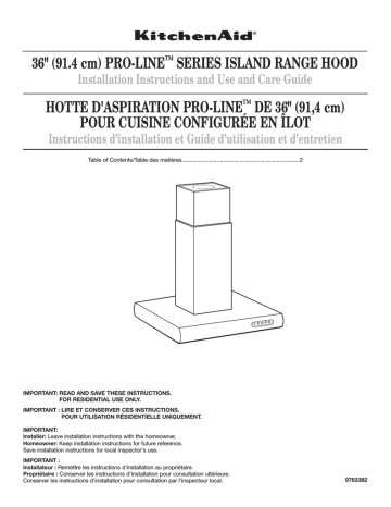 KitchenAid 9763382 User's manual KitchenAid 9763382 User's manual