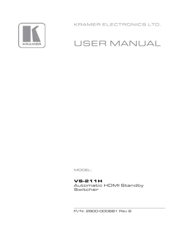Kramer Electronics VS-211H User manual | Manualzz