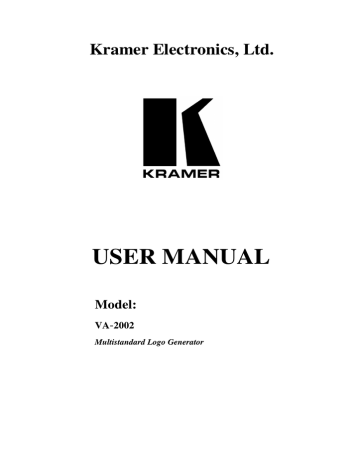 Kramer Electronics VA-2002 User manual | Manualzz Kramer Electronics VA-2002 User manual | Manualzz