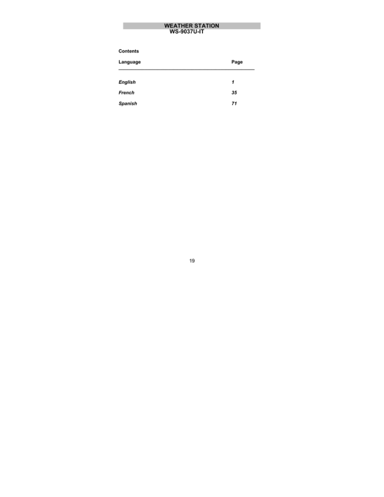 La Crosse Technology WS-9037U-IT User manual La Crosse Technology WS-9037U-IT User manual