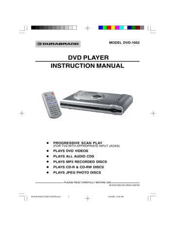 Lenoxx DVD-1002 User's Manual | Manualzz