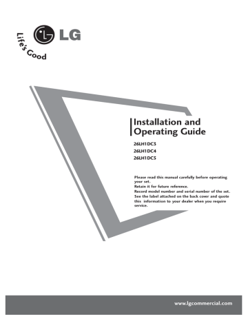 LG 26LH1DC3 User's manual LG 26LH1DC3 User's manual
