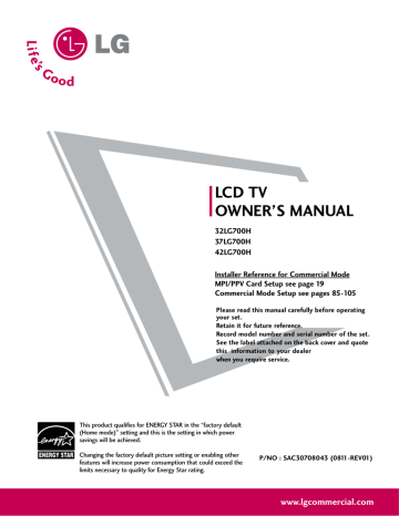 LG 32700H User's manual LG 32700H User's manual
