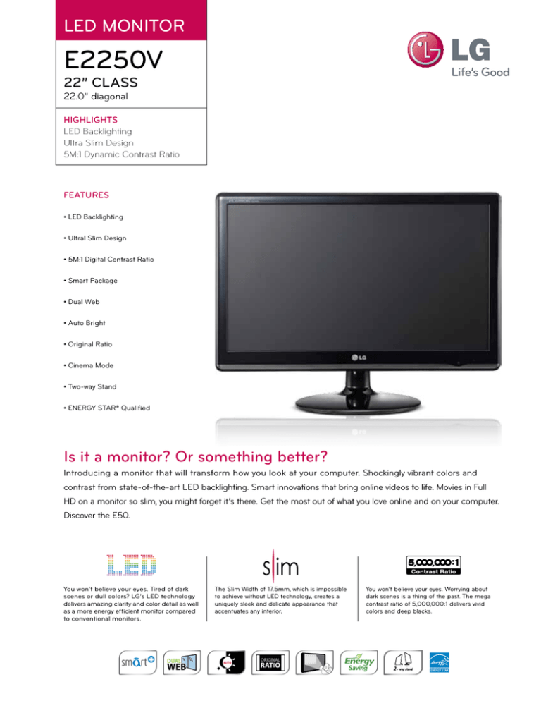LG E2250V-SN Important information LG E2250V-SN Important information