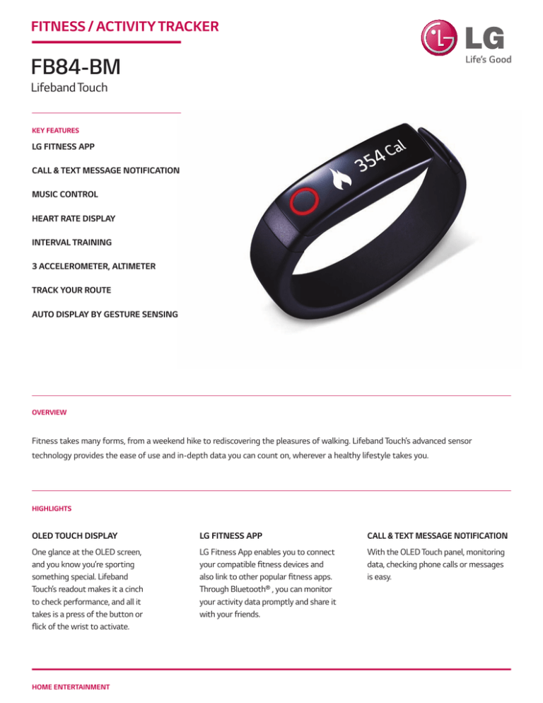 LG FB84-BM Specification LG FB84-BM Specification