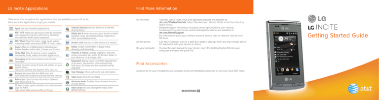 LG INCITE MCD0009405 User's manual LG INCITE MCD0009405 User's manual