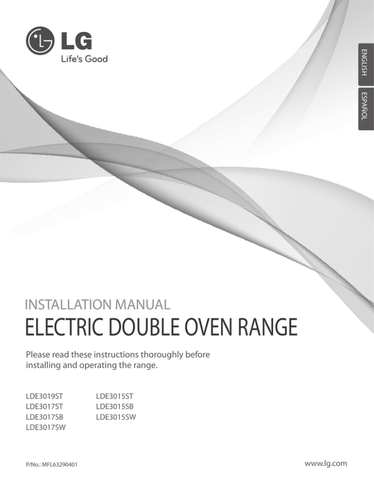 LG LDE3015SB Installation Manual LG LDE3015SB Installation Manual