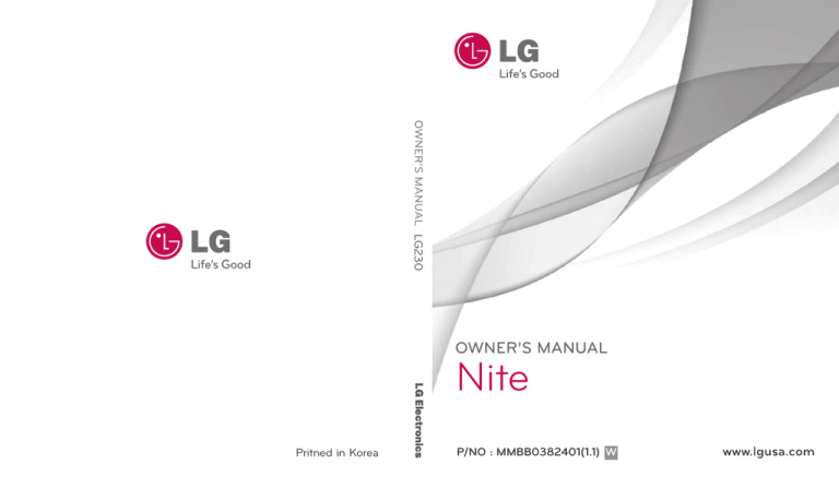 LG 230 Product Manual LG 230 Product Manual