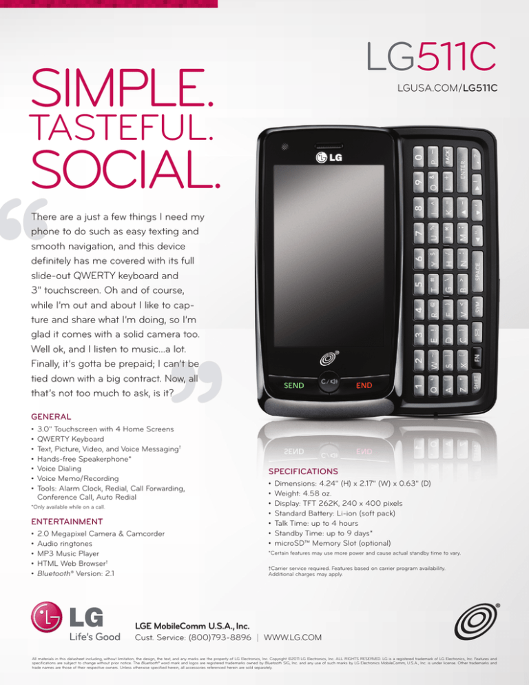 LG 511C Datasheet LG 511C Datasheet